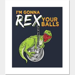 Cute Humor Funny T Rex Wrecking Ball Dinosaurs Pun Animal Gift for Kids Posters and Art